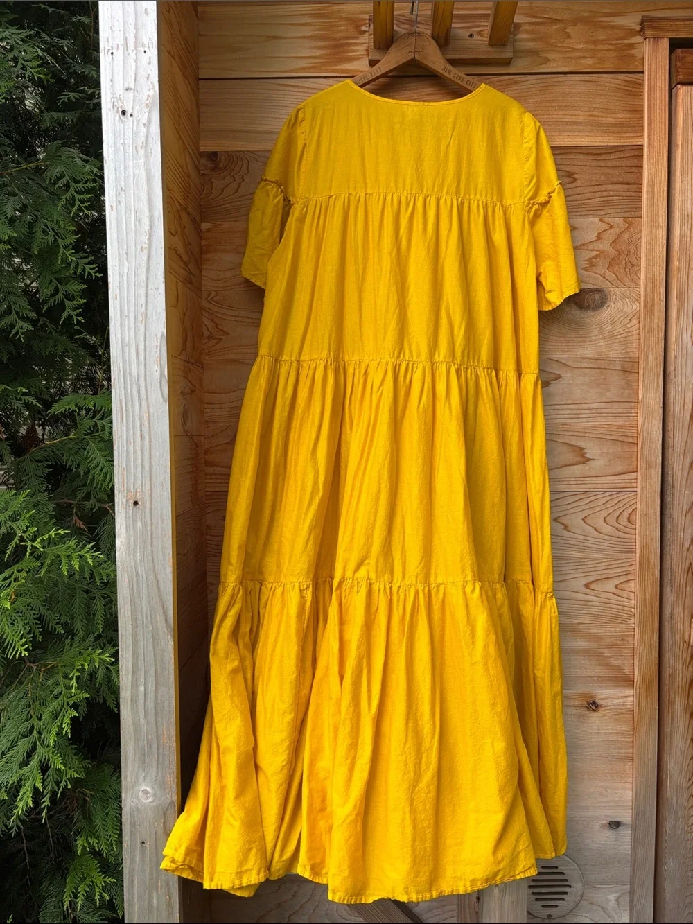 J.Crew Tiered Cotton Voile Beach Dress XL Warm Sunflower Yellow Maxi